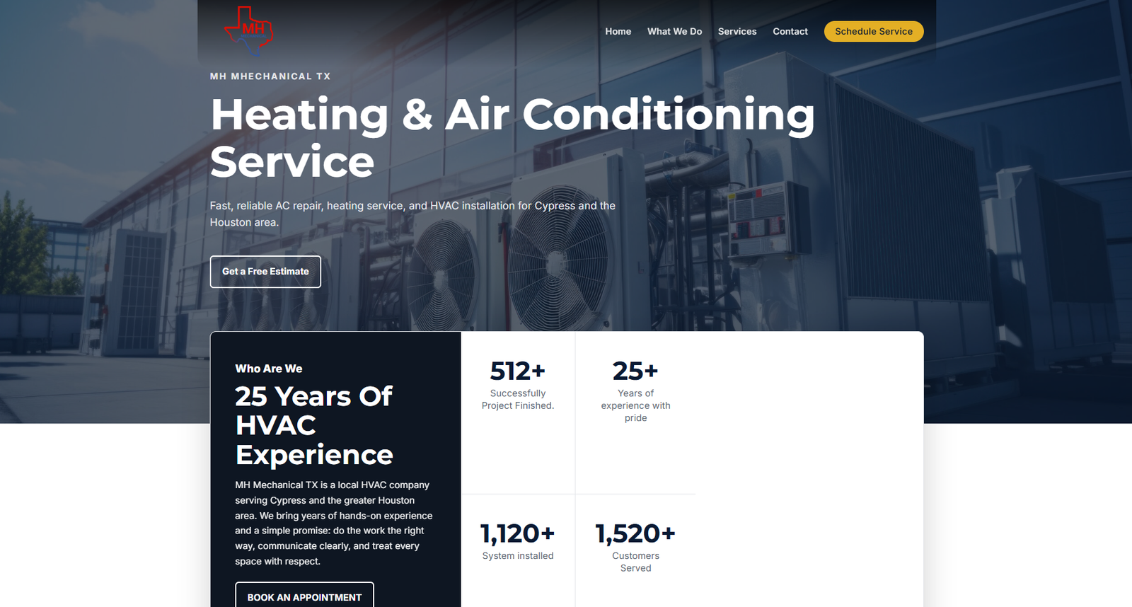 MH Mechanical website